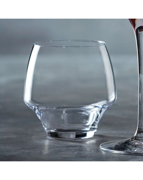 6 transparante Open Up lage glazen - 38 cl