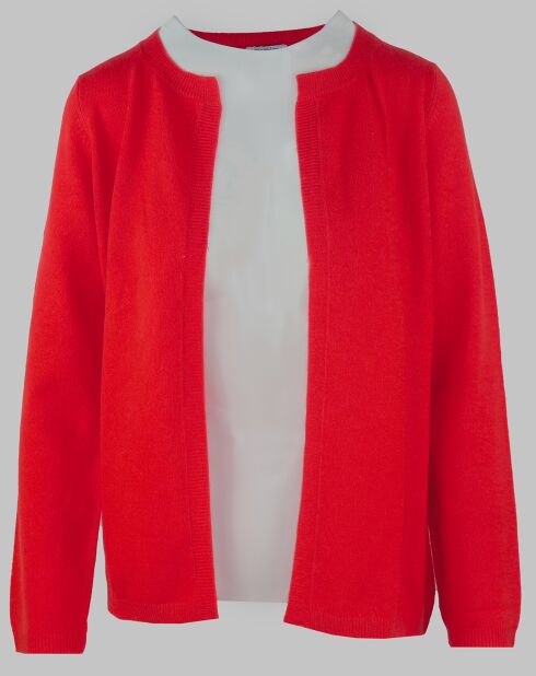 Cardigan en Laine & Cachemire Malka rouge