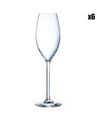 6 Flûtes à champagne Cheer Up transparentes - 24 cl