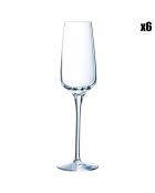 6 transparante Sublym champagneglazen - 21 cl