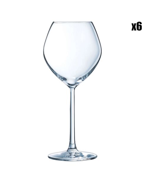 6 Verres à pied Cheer Up transparents - 35 cl