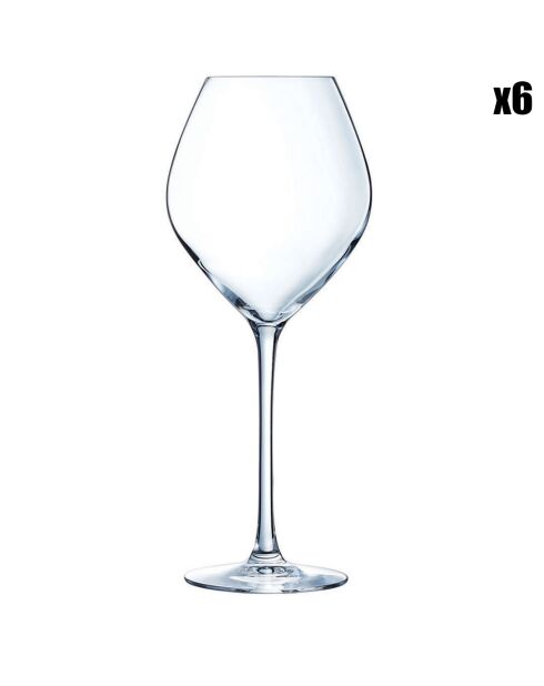 6 Verres à pied Cheer Up transparents - 55 cl