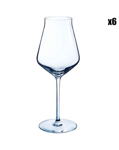 6 Verres à pied Reveal Up transparents - 40 cl