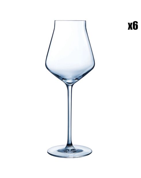 6 vasos Reveal Up con tallo transparente - 30 cl