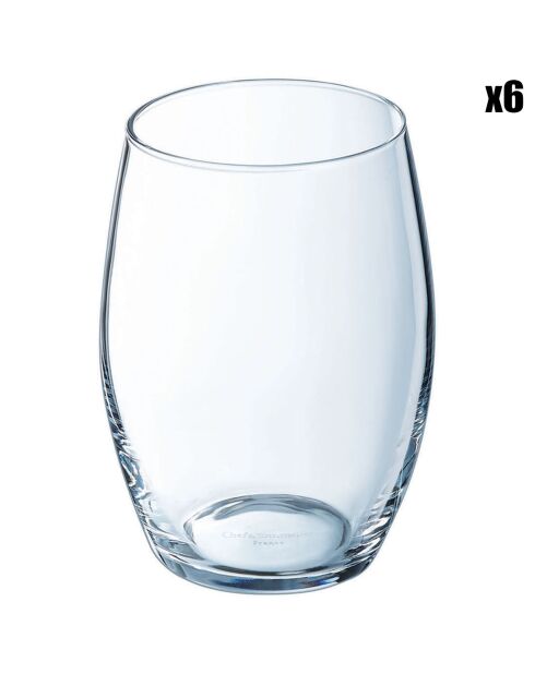 6 Verres bas Cheer Up transparents - 32 cl