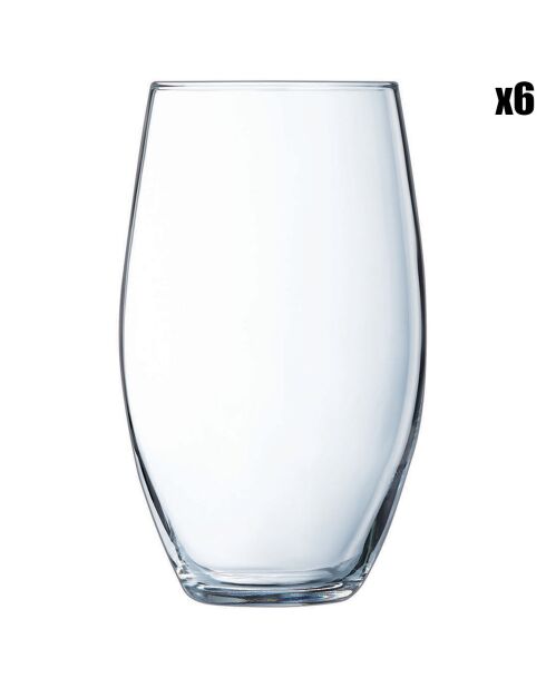 6 Verres haut Cheer Up transparents - 37 cl