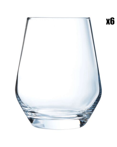 6 transparante hoge glazen van Lima - 38 cl