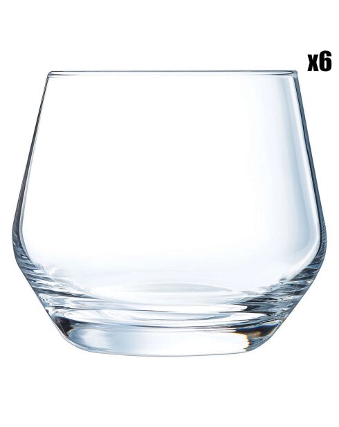 6 transparante lage glazen van Lima - 35 cl