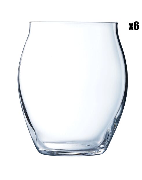 6 Verres haut Macaron transparents - 40 cl