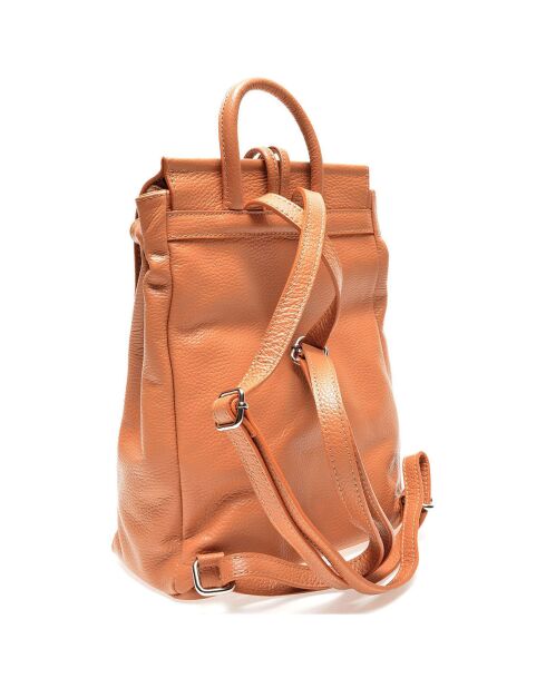 Sac à dos en Cuir Madrid camel - 35x28x13 cm