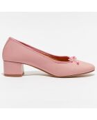 Ballerines en Cuir Albane roses - Talon 4 cm