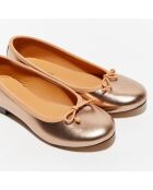 Ballerines en Cuir irisé Nicole bronze