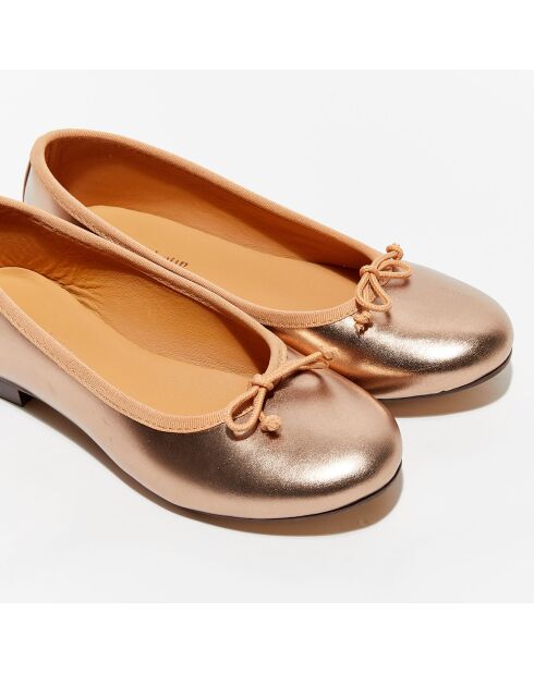 Ballerines en Cuir irisé Nicole bronze