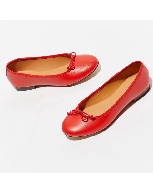 Ballerines en Cuir Nicole rouges