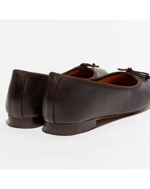 Ballerines en Cuir Nicole marron