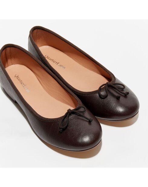 Ballerines en Cuir Nicole marron