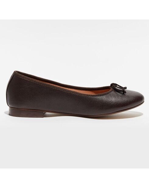 Ballerines en Cuir Nicole marron