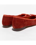 Ballerines en Velours de Cuir Nicole brique