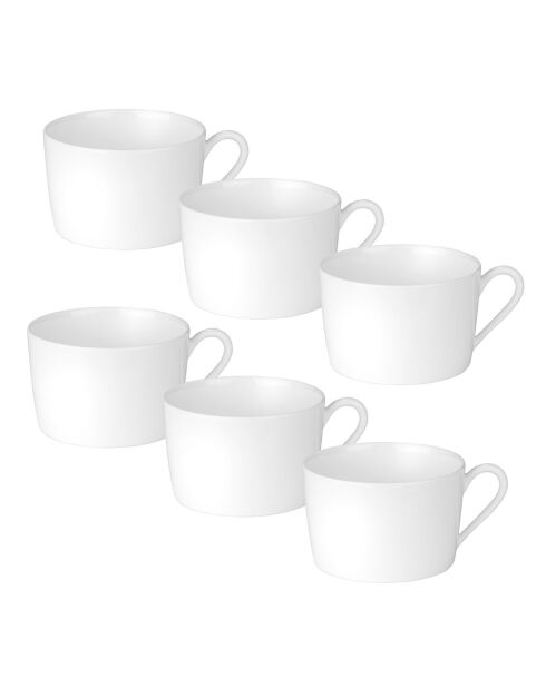 6 tazze da tè in porcellana bianca Edessa - 12 cl