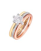 Iridiance ring zilver/goud/roze