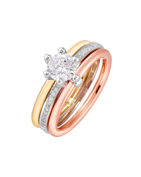 Iridiance ring zilver/goud/roze