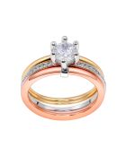 Iridiance ring zilver/goud/roze