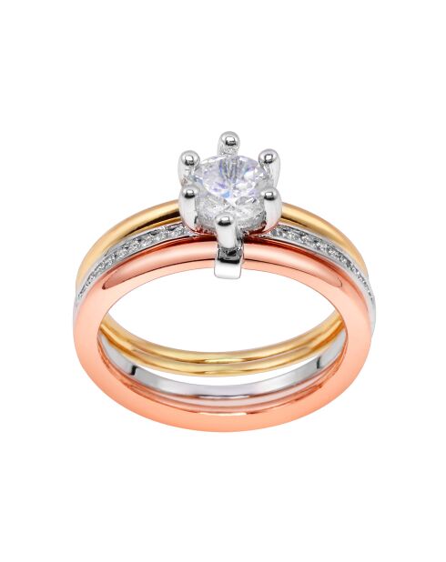 Iridiance ring zilver/goud/roze