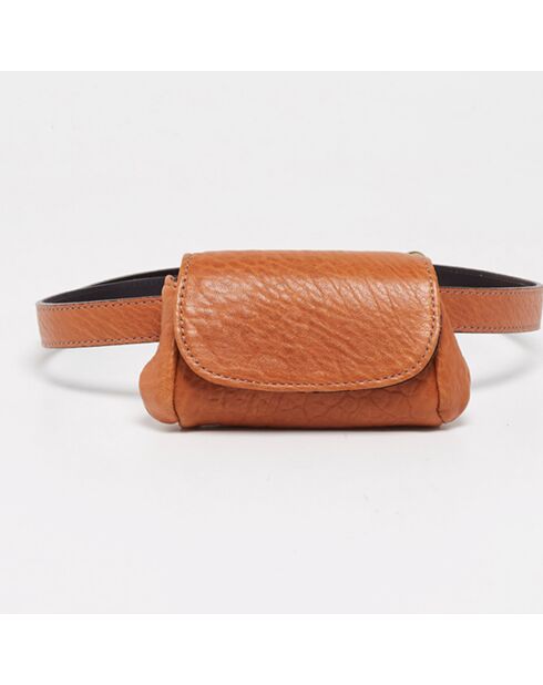 Sac ceinture en Cuir d'Agneau Friend camel - 12x8x4 cm