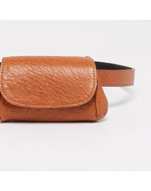 Sac ceinture en Cuir d'Agneau Friend camel - 12x8x4 cm