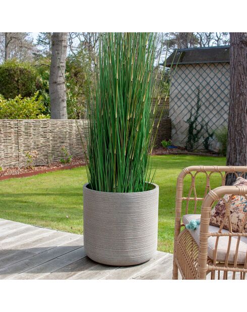 2 Pots ronds en fibre d'argile Porto taupe