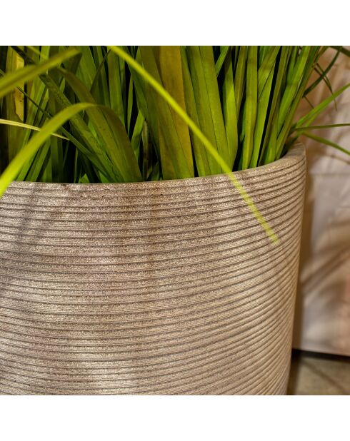 2 Pots ronds en fibre d'argile Porto taupe