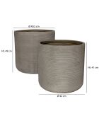 2 Pots ronds en fibre d'argile Porto taupe