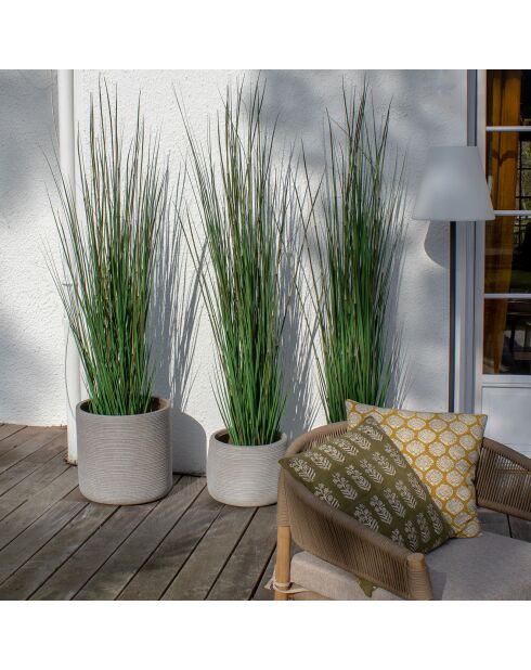 2 Pots ronds en fibre d'argile Porto taupe