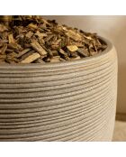 2 Pots ronds en fibre d'argile Aveiro taupe