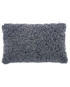 Blaues doppelseitiges Lammfellkissen - 40x25 cm