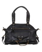 Sac à main en Cuir d'Agneau Mini Odélia noir - 29x22x3 cm