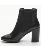 Chelsea Boots en Cuir Polette noires - Talon 8 cm