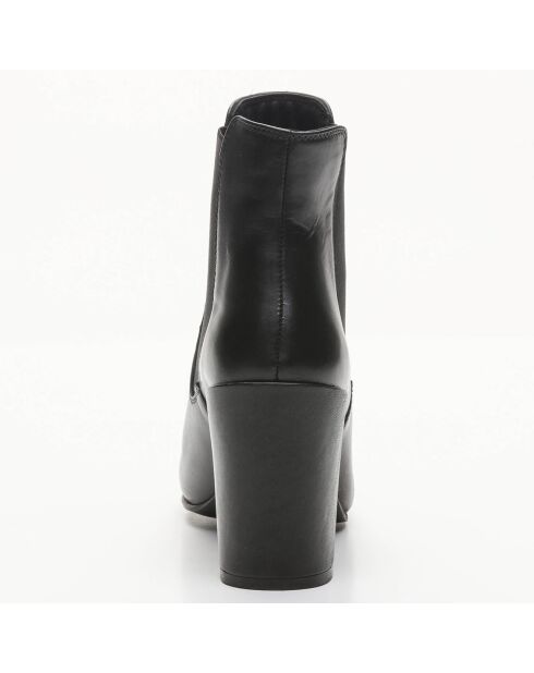 Chelsea Boots en Cuir Polette noires - Talon 8 cm