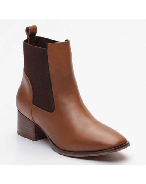 Chelsea Boots en Cuir Lyana marron - Talon 5 cm