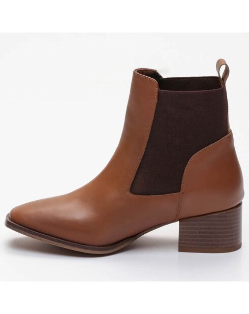 Chelsea Boots en Cuir Lyana marron - Talon 5 cm