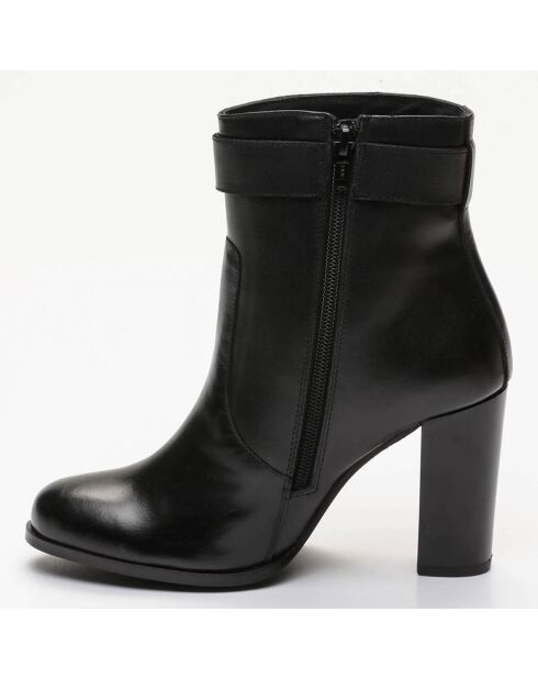 Bottines en Cuir Sixtine noires - Talon 9 cm