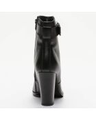 Bottines en Cuir Sixtine noires - Talon 9 cm