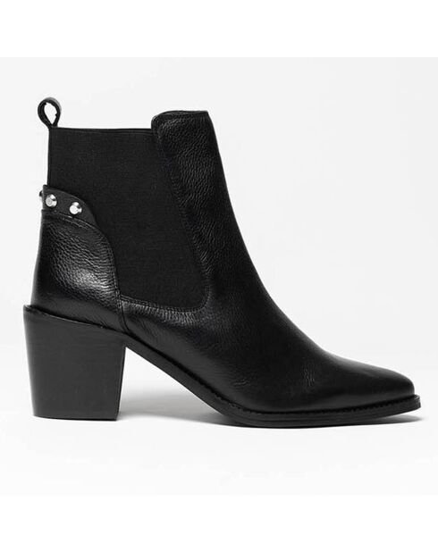 Chelsea Boots en Cuir Fally noires - Talon 6,5 cm