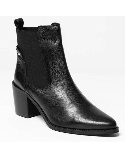 Chelsea Boots en Cuir Fally noires - Talon 6,5 cm