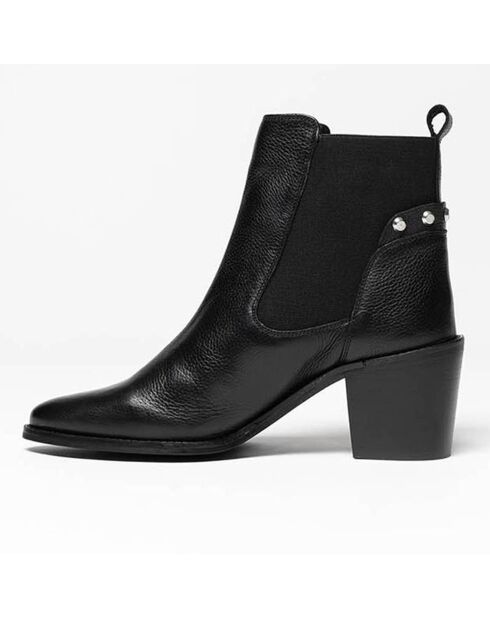 Chelsea Boots en Cuir Fally noires - Talon 6,5 cm