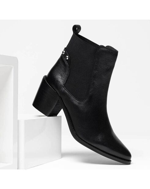 Chelsea Boots en Cuir Fally noires - Talon 6,5 cm
