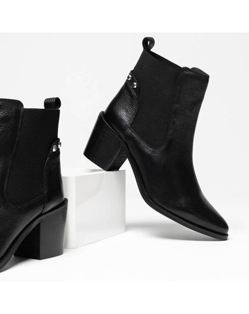 Chelsea Boots en Cuir Fally noires - Talon 6,5 cm