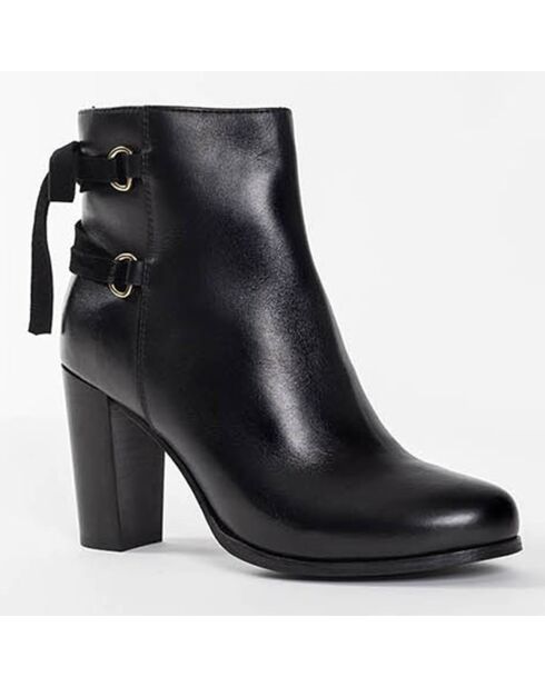 Bottines en Cuir Stockton noires - Talon 9 cm