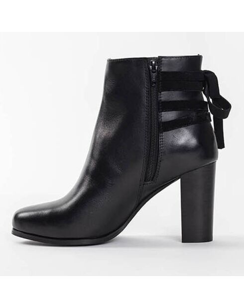 Bottines en Cuir Stockton noires - Talon 9 cm