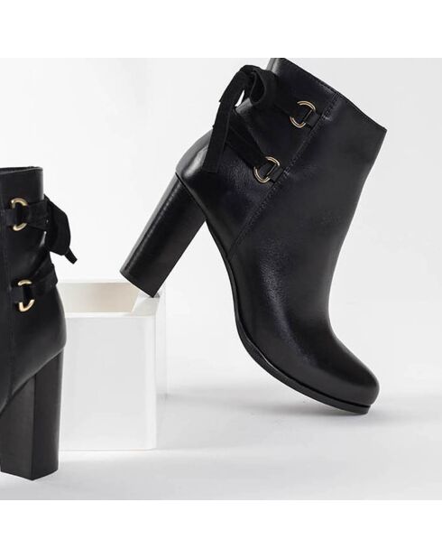 Bottines en Cuir Stockton noires - Talon 9 cm